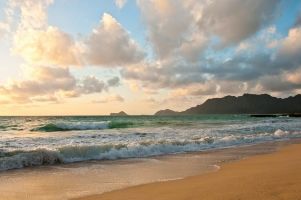 Sunrise at a popular Hawaiian beach wedding location